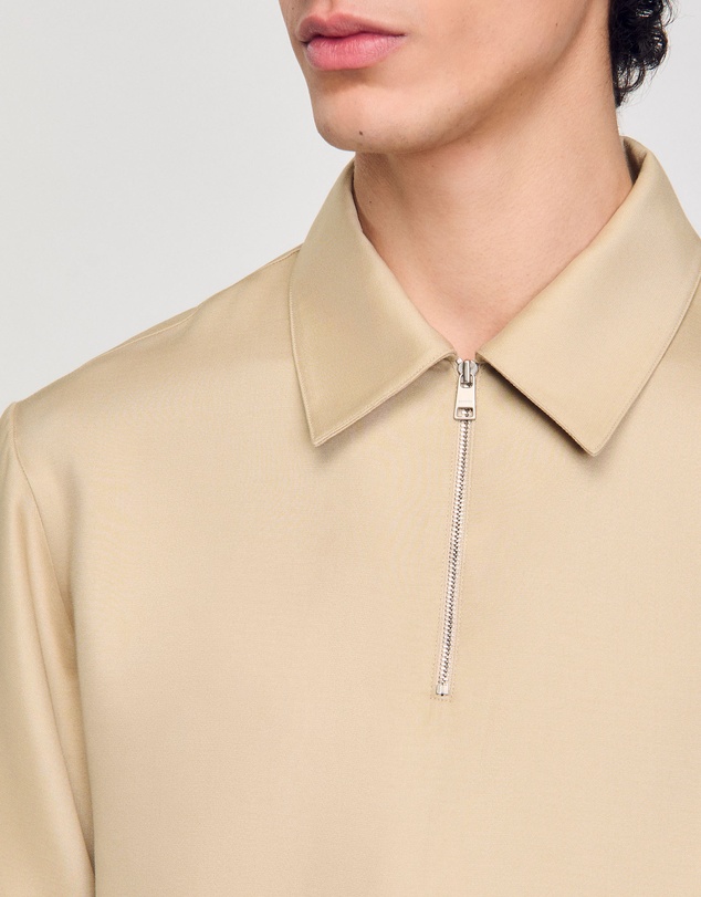 Sandro - Chemise Polo Zip Shirt