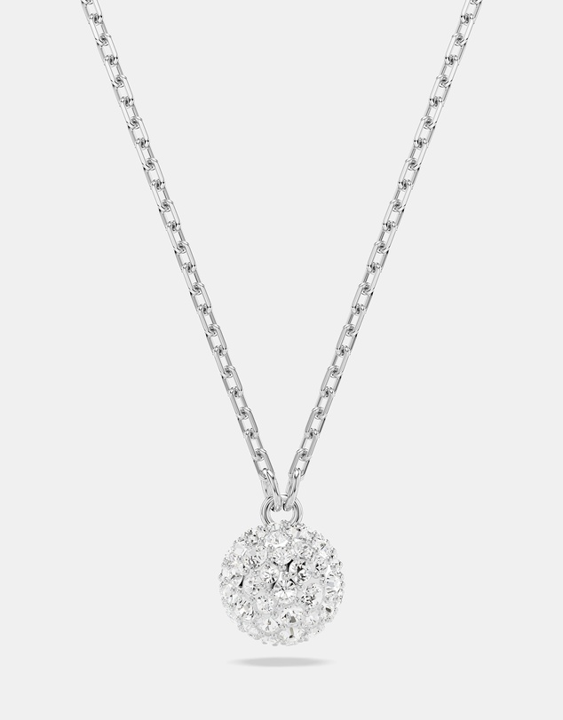 Swarovski - Dextera Pendant, Round Cut, Sphere, White, Rhodium-Plated