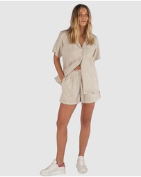 CAMIXA - REVERE Open Collar Short Sleeve Linen shirt