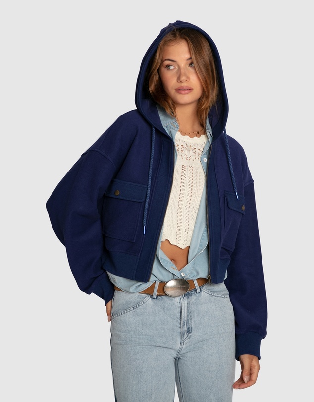 Belle & Bloom - Fireside Cropped Utility Zip Jacket
