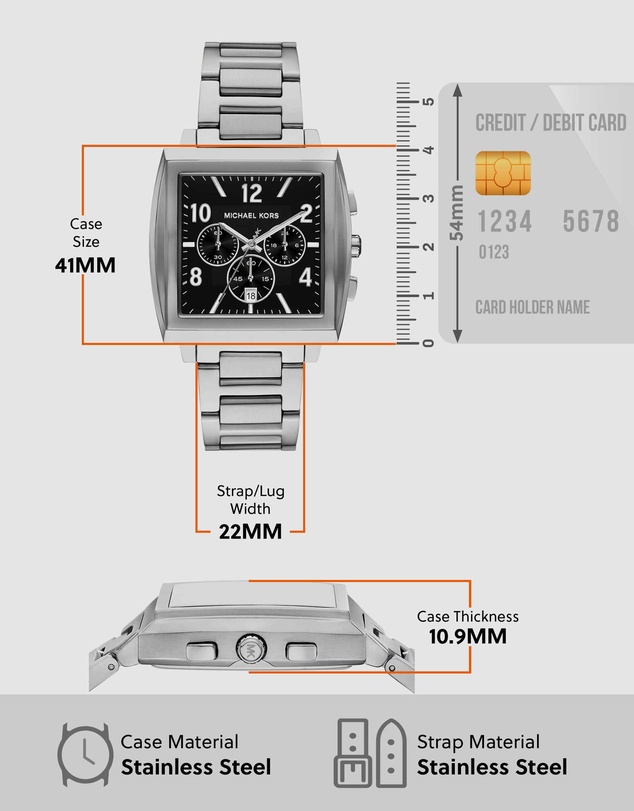 Michael Kors - Rhys Silver Tone Chronograph Watch