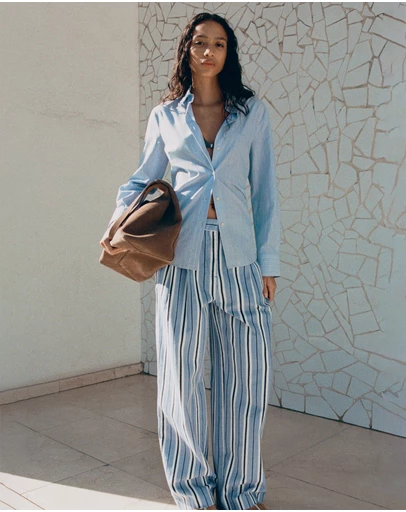 M.N.G - Wide Leg Striped Jeans