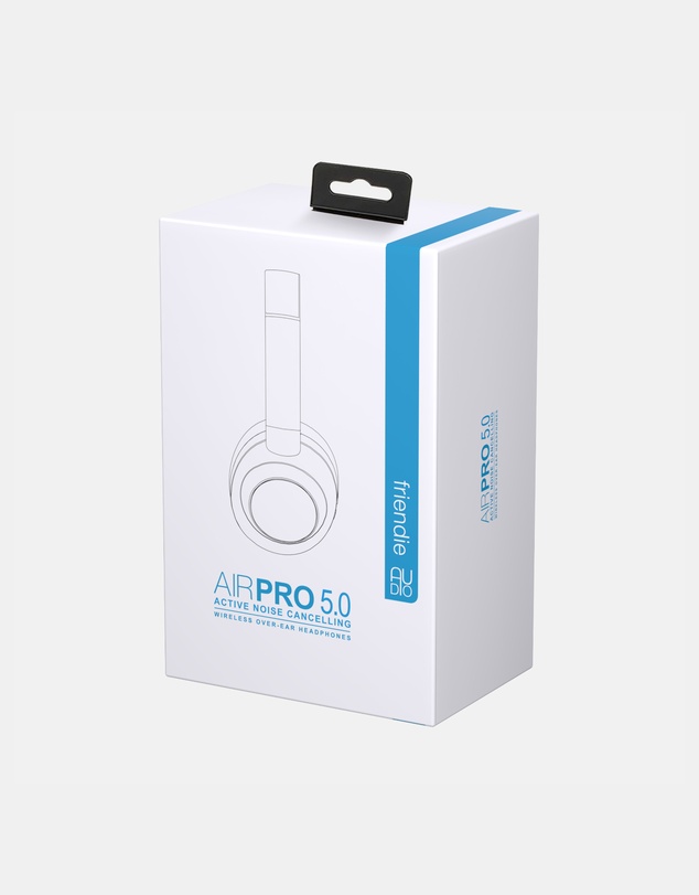 Friendie - AIR PRO 5 ANC Matte Black Noise Cancelling Headphones (Over Ear Headphones)