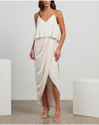 Shona Joy - Luxe Draped Cocktail Frill Dress