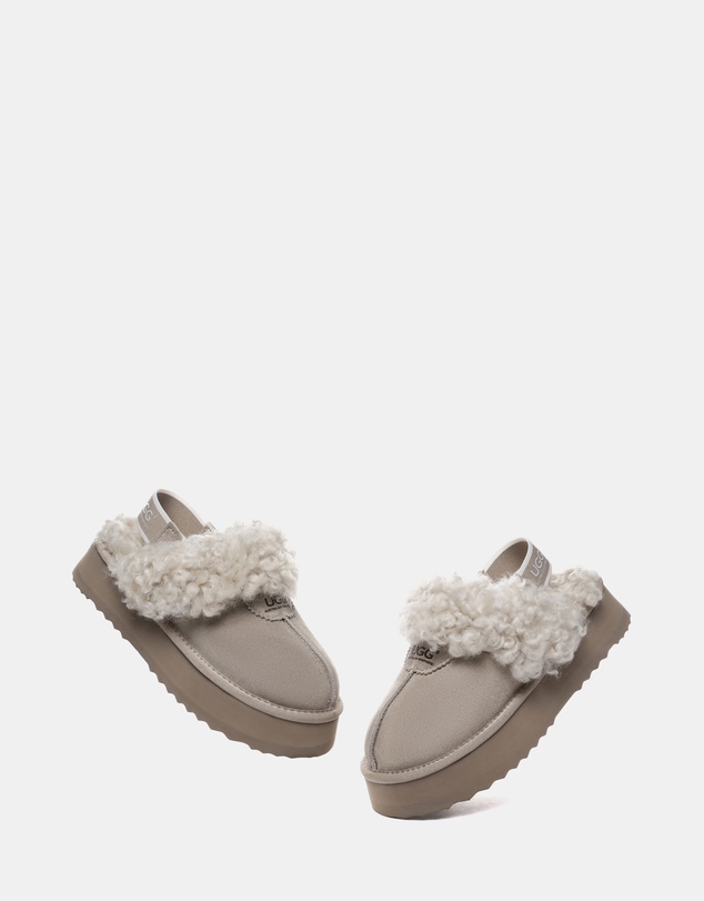 EVERAU - Australian Shepherd Ugg Waffle Curly Platform Cow Suede Upper House Shoes