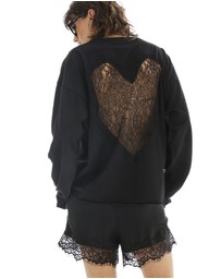 THE TALES - Heart Back Lace Long Sleeve Tee