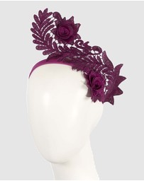 Max Alexander - Wine Lace Crown Headband Fascinator
