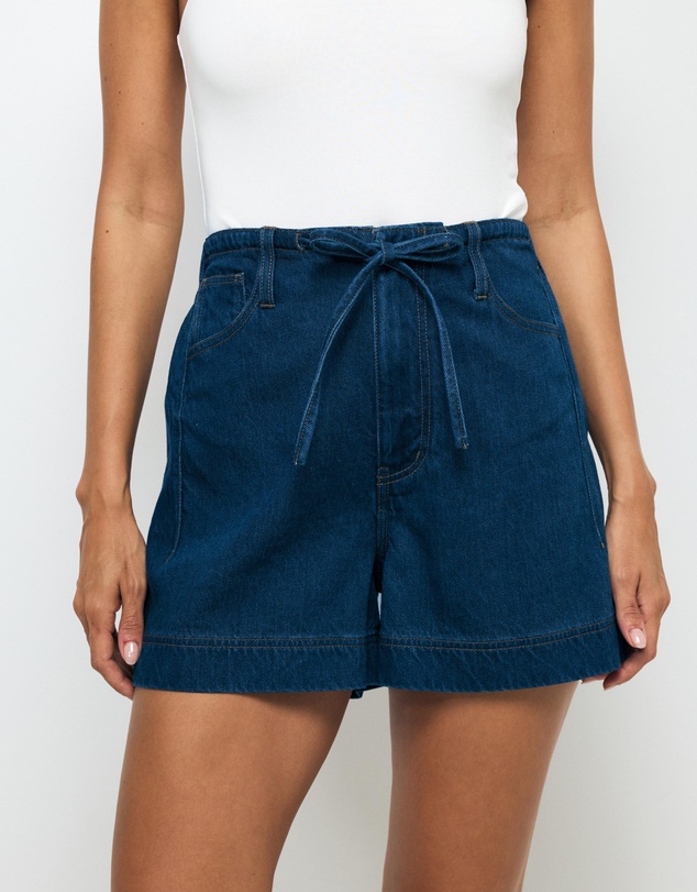 AERE - Eden Denim Drawcord Shorts