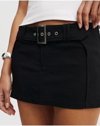 Cotton On - Stretch Belted Micro Mini Skirt