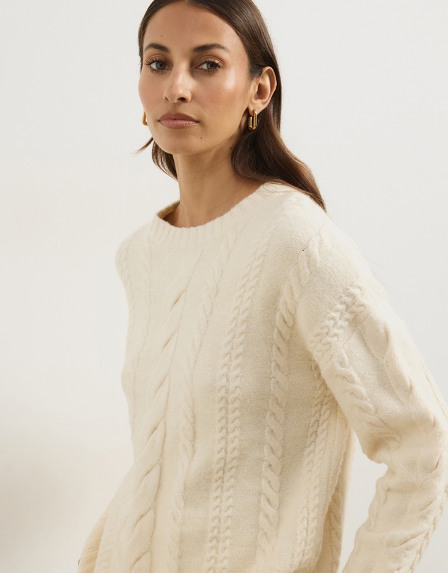 Atmos&Here - Drew Oversized Textured Cable Knit Jumper