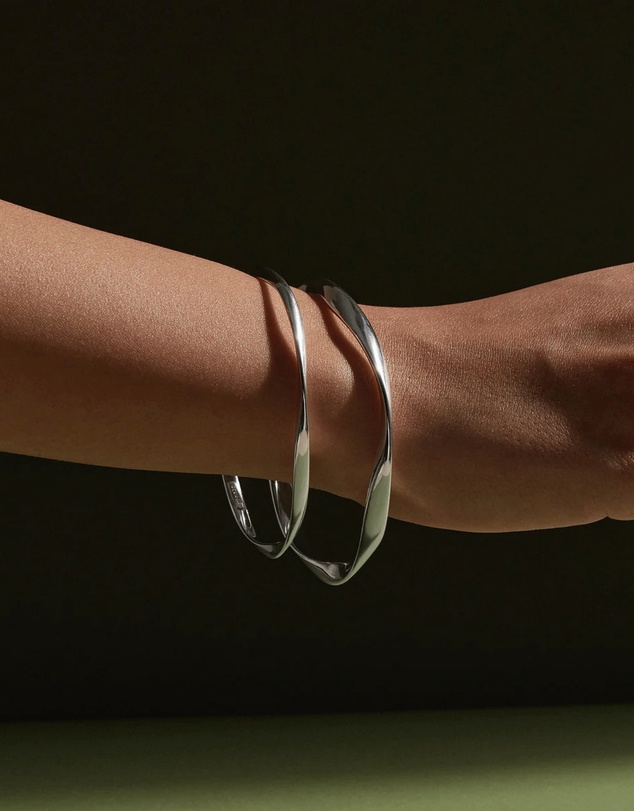 Najo - Large Garden of Eden Silver Bangle