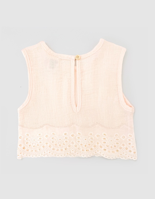 WITH LOVE FOR KIDS - Cotton Muslin Lace Top - Babies - Kids