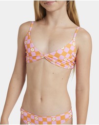 Roxy - Girls 8 to 16 Flower Check Two Piece