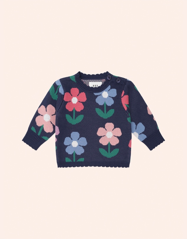 Huxbaby - Flower Field Knit Pullover - Babies