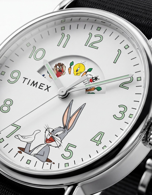 TIMEX - Looney Tunes x Timex Bugs and Friends Standard 40mm Black Fabric Strap Watch