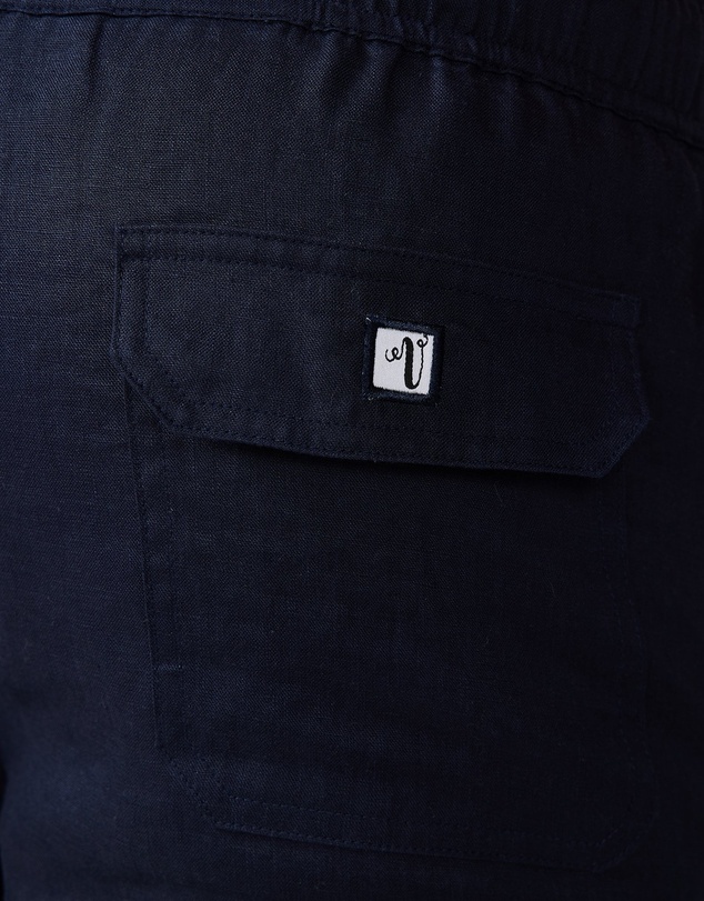 Vacay Swimwear - Navy Linen Shorts