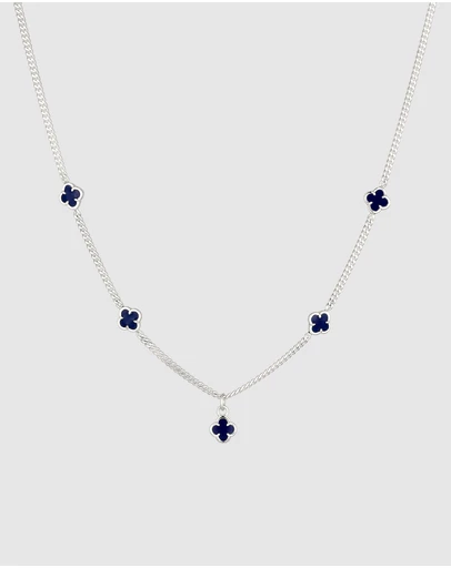 Kuzzoi - ICONIC EXCLUSIVE - Cloverleaf Curb Chain Necklace in 925 Silver