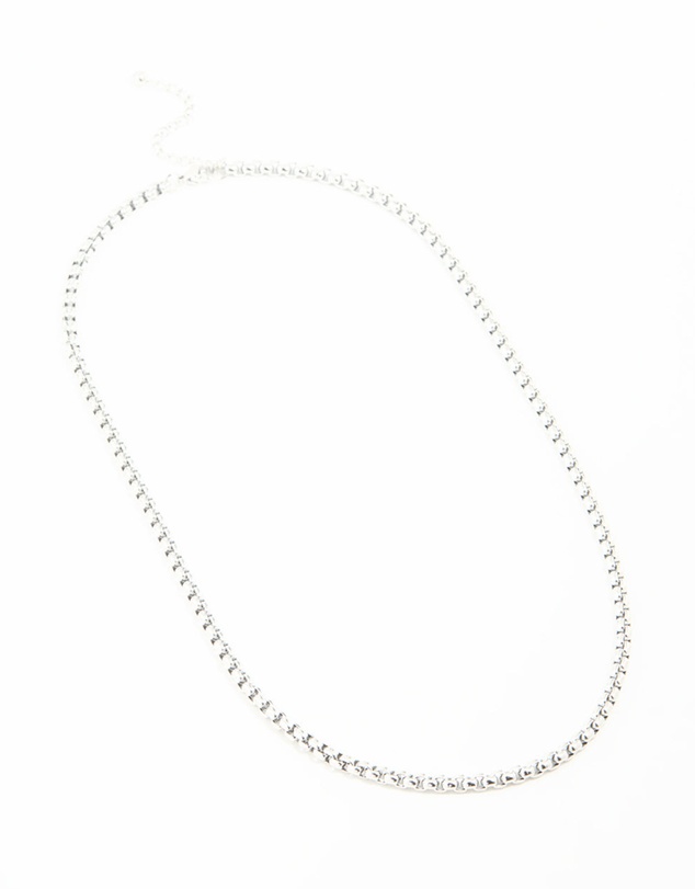 Lovisa - Waterproof Stainless Steel Round Box Chain Short Necklace