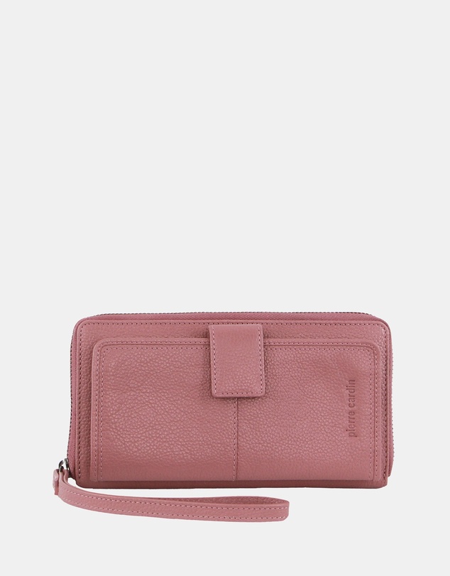 Pierre Cardin - Pierre Cardin Women's Leather Zip around wallet w/ Wristlet