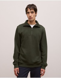Trenery - Half Zip Sweat in Winter Moss