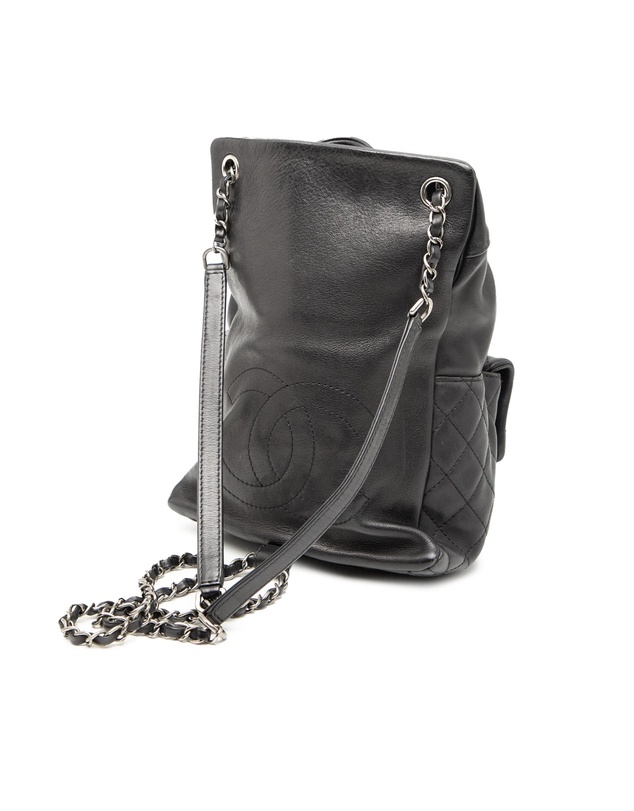 Pre-Loved by Azura Reborn - Pre-Loved Small CC Calfskin Drawstring Flap Backpack