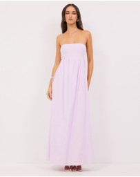 Calli - Karina Pleated Strapless Maxi Dress