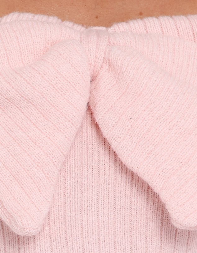 Petal & Pup - Helene Bow Off Shoulder Knit Sweater - Pink