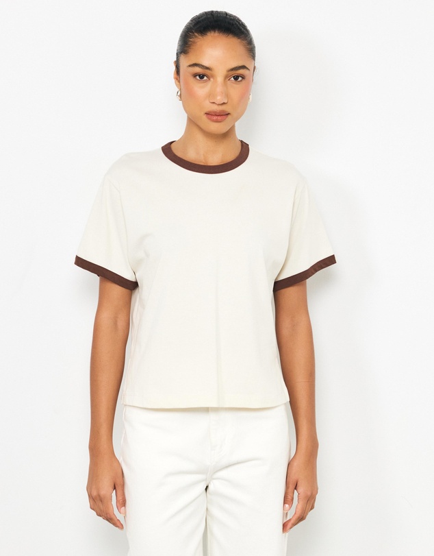 AERE - Ciara Contrast Boxy T-Shirt