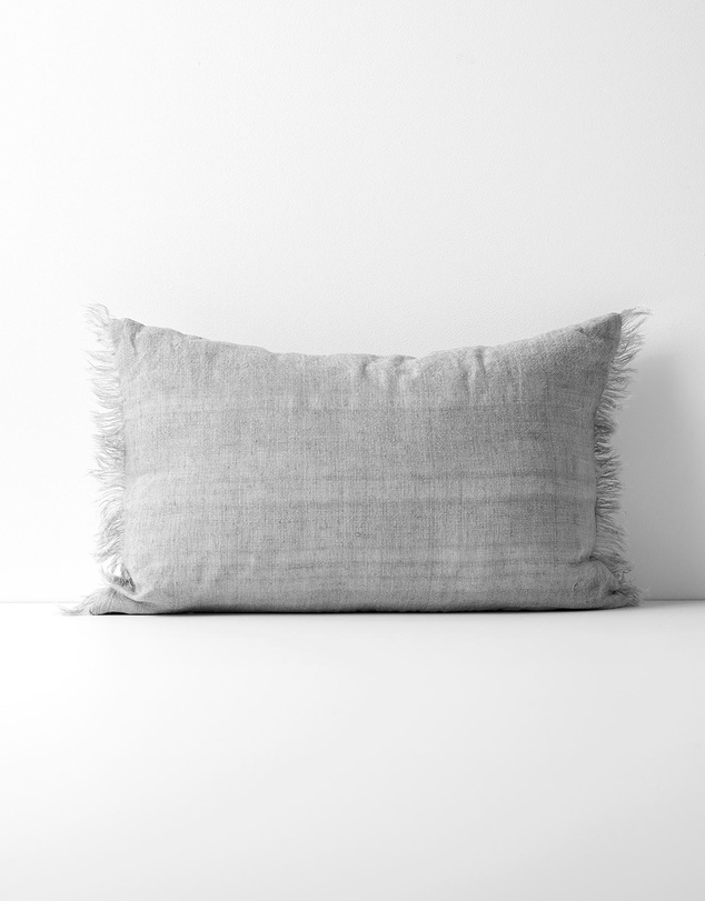 Aura Home - Vintage Linen Fringe Rectangle Cushion