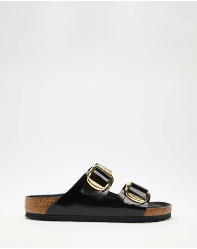 Birkenstock - Arizona Big Buckle Natural Leather Patent Nappa Glamour - Women's