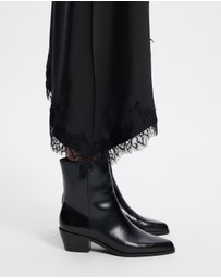 AERE - Smooth Leather Cowboy Ankle Boots