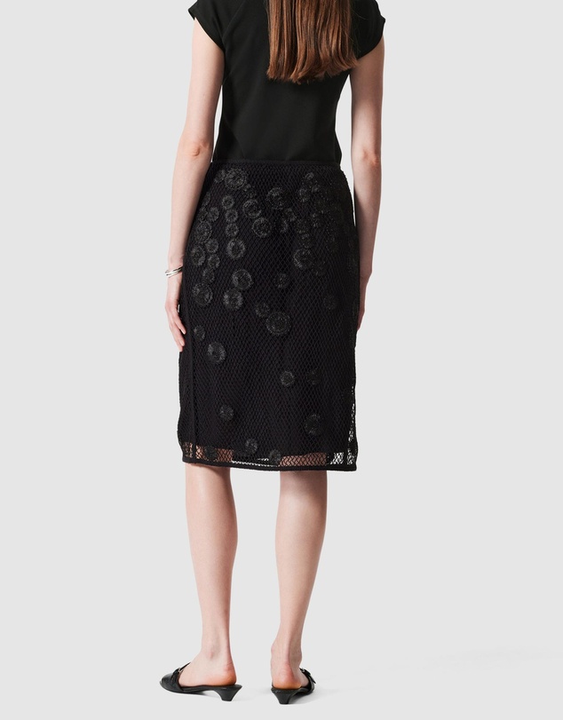 & Other Stories - Floral-Appliqué Mesh Midi Skirt