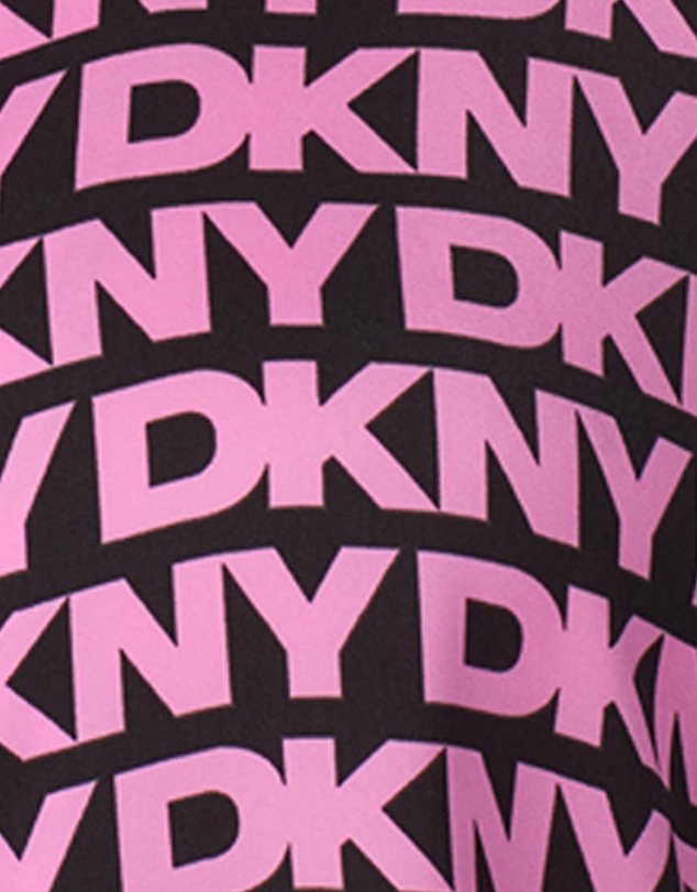 DKNY - Printed Satin Button Up Long Sleeve Long Pyjama Set