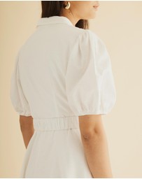 Atmos&Here - Kirrie Linen Blend Belted Midi Dress