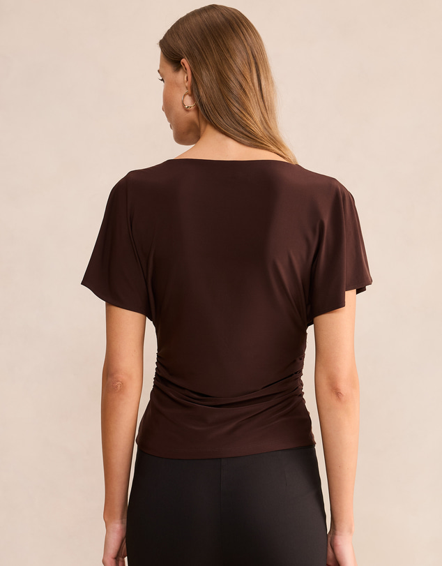Forever New - Bobbie Wrap Flutter Sleeves Top