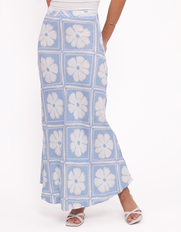 Petal & Pup - Willow Maxi Skirt - Blue Floral