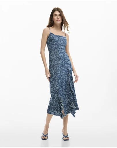 Desigual - Denim ruffle dress