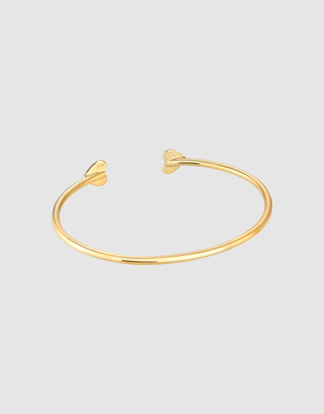 Elli Jewelry - Bracelet Bangle Open Heart Love Valentine in 925 Sterling Silver Gold Plated