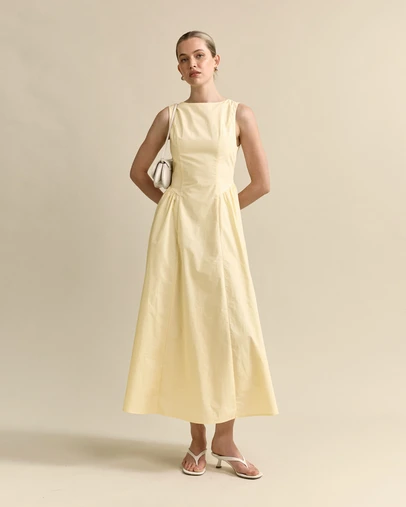 MVN - Basque Waistline Maxi Dress