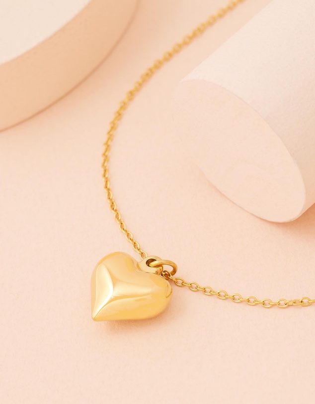 Carly Paiker - Amore Small Puffy Heart Fine Chain Pendant