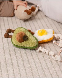 Living Textiles - 2 Pack Mini Market Brunch Stroller Toys - Avocado & Egg on Toast