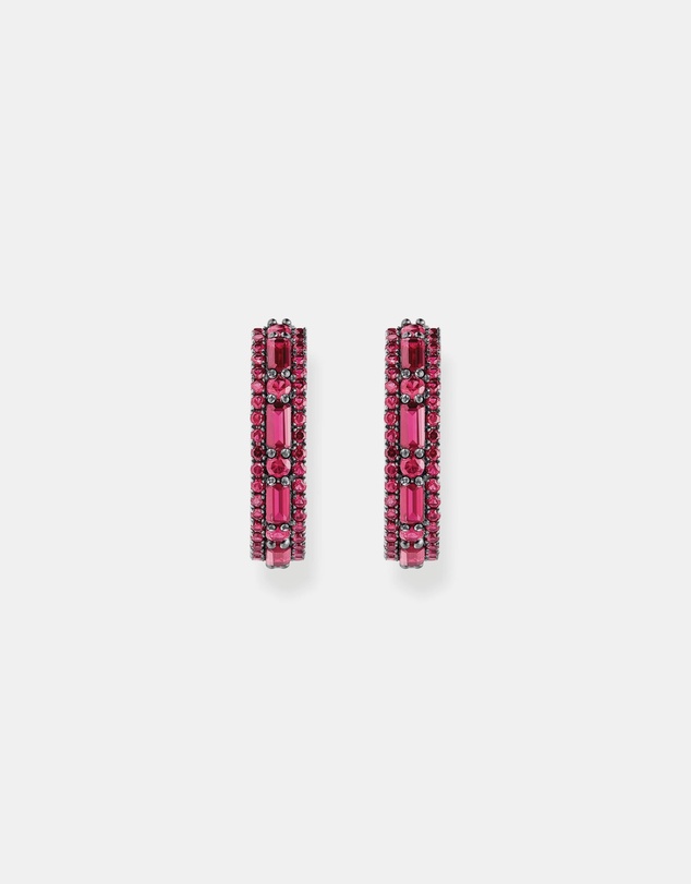 THOMAS SABO - Hoop earrings with ruby red stones