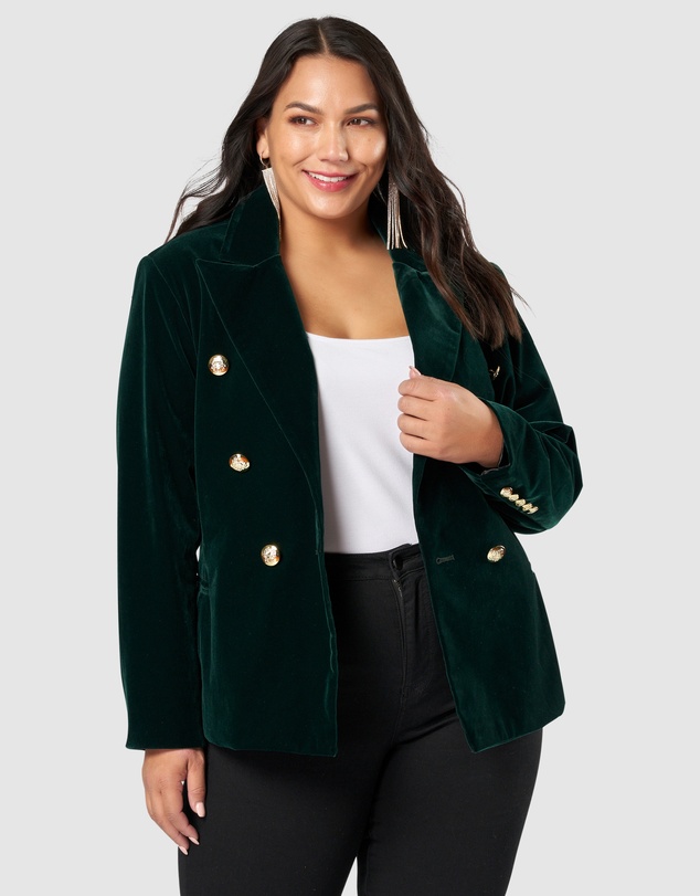 Pink Dusk by Curve Project - Take A Vow Velvet Blazer