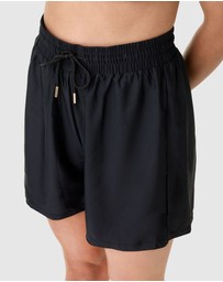 Modest Mermaid - Jet Black Highwaist Board Short SPF50+