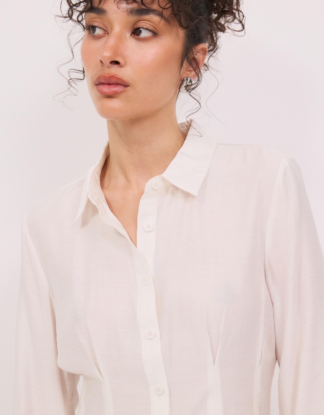 Calli - Mae Pin Tuck Sheer LS Shirt