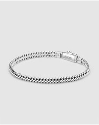 Nialaya Jewellery - Men's Sterling Silver 4mm Chain Bracelet