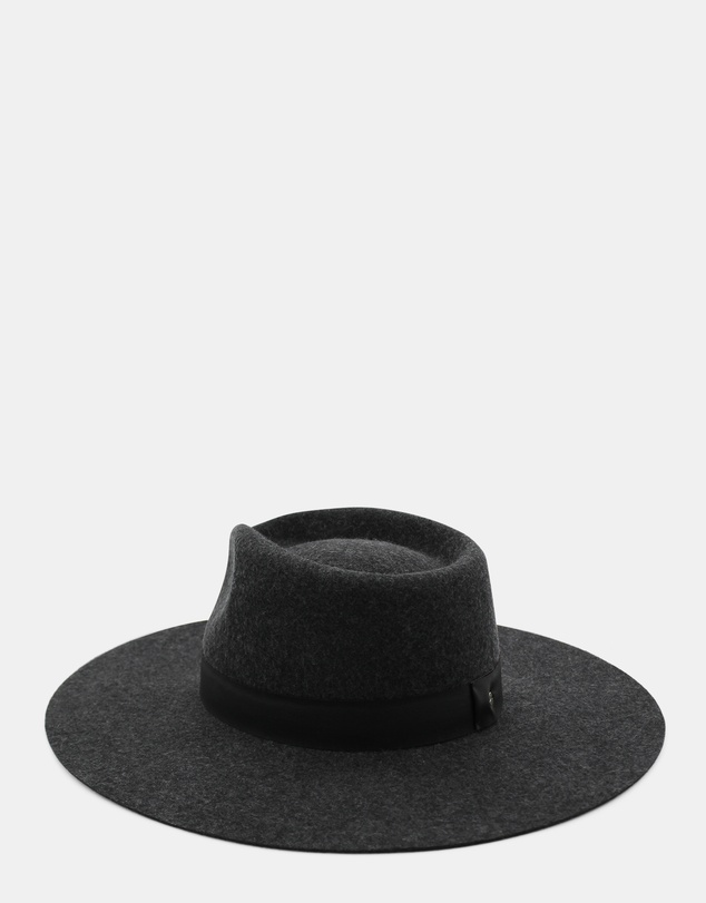 Morgan & Taylor - River Wool Fedora in Charcoal Black