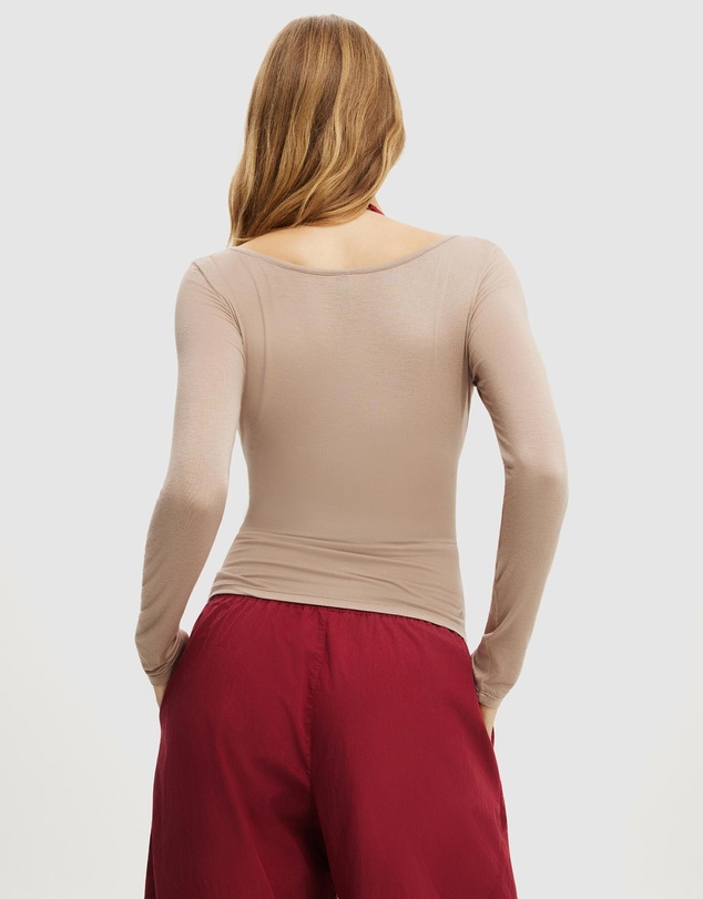 Cotton On Body Active - Active Sheer Boat Neck Long Sleeve
