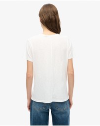 Superdry - Studios Slub Embroidered Vee Tee