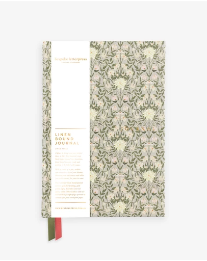 Bespoke Letterpress - Linen Bound Lined Journal - Bloomere
